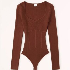 A&F Sweatheart Long Sleeve Bodysuit